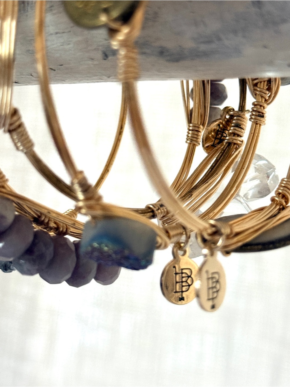 5-Pc Bourbon & Bowties Curated Bracelet Set • Druzy, Quartz & Shotgun Shell - Picture 5 of 7
